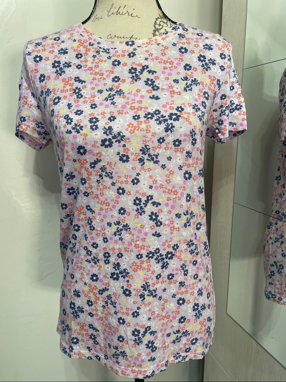 GAP Lavender Floral Short-Sleeve Crewneck Tee